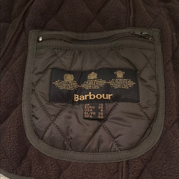 NWOT Barbour Quilted Vest - Olive - Picture 4 of 4